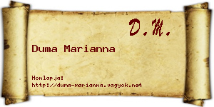 Duma Marianna névjegykártya